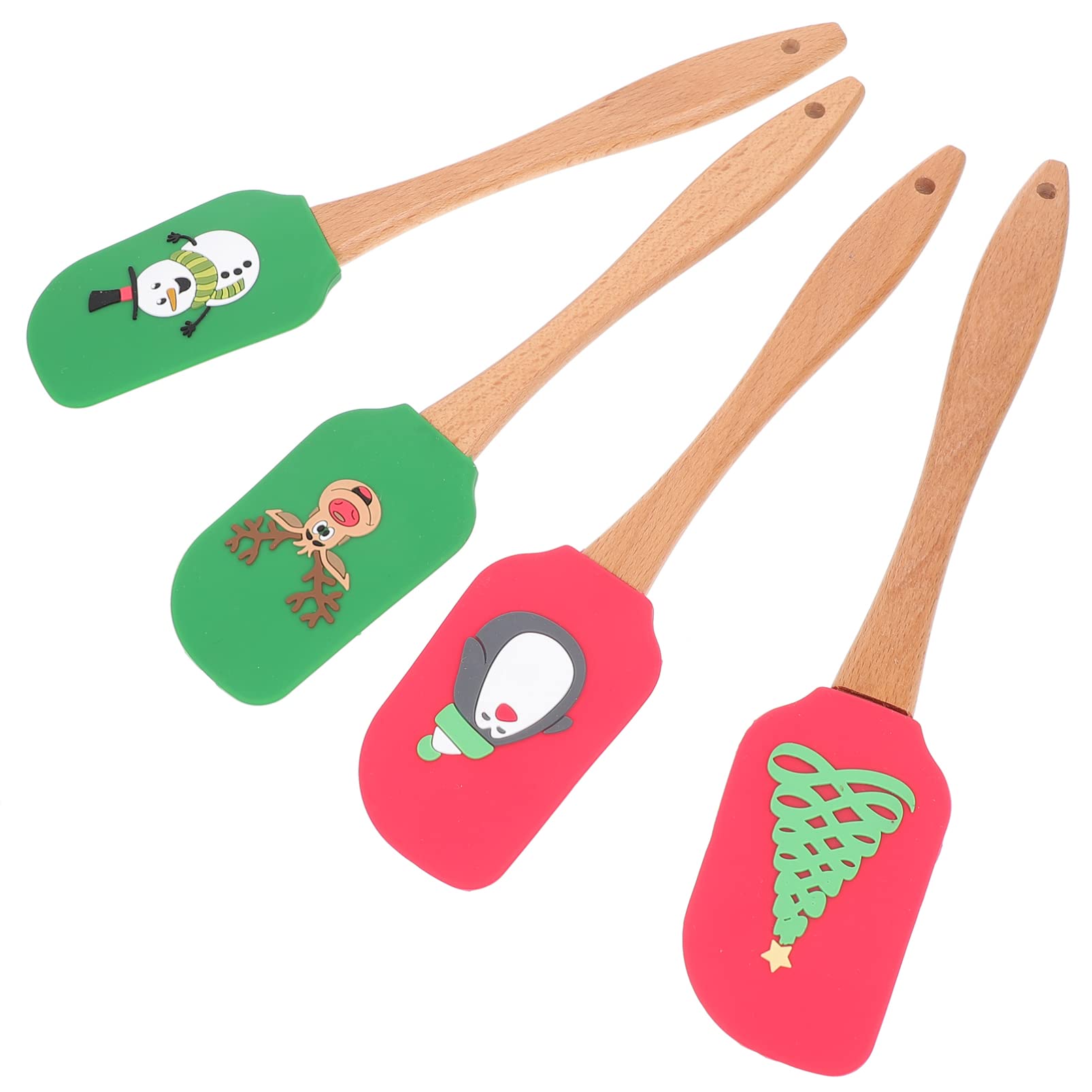 Hemoton 4-Piece Silicone Spatula Set - Heat-Resistant Kitchen Scrapers for Baking, Cooking, Cake Decorating & Pastry Making - Non-Stick Flexible Handled Spatulas for Mixing, Spreading & Frosting - Perfect for Home Bakers & Professional Chefs
