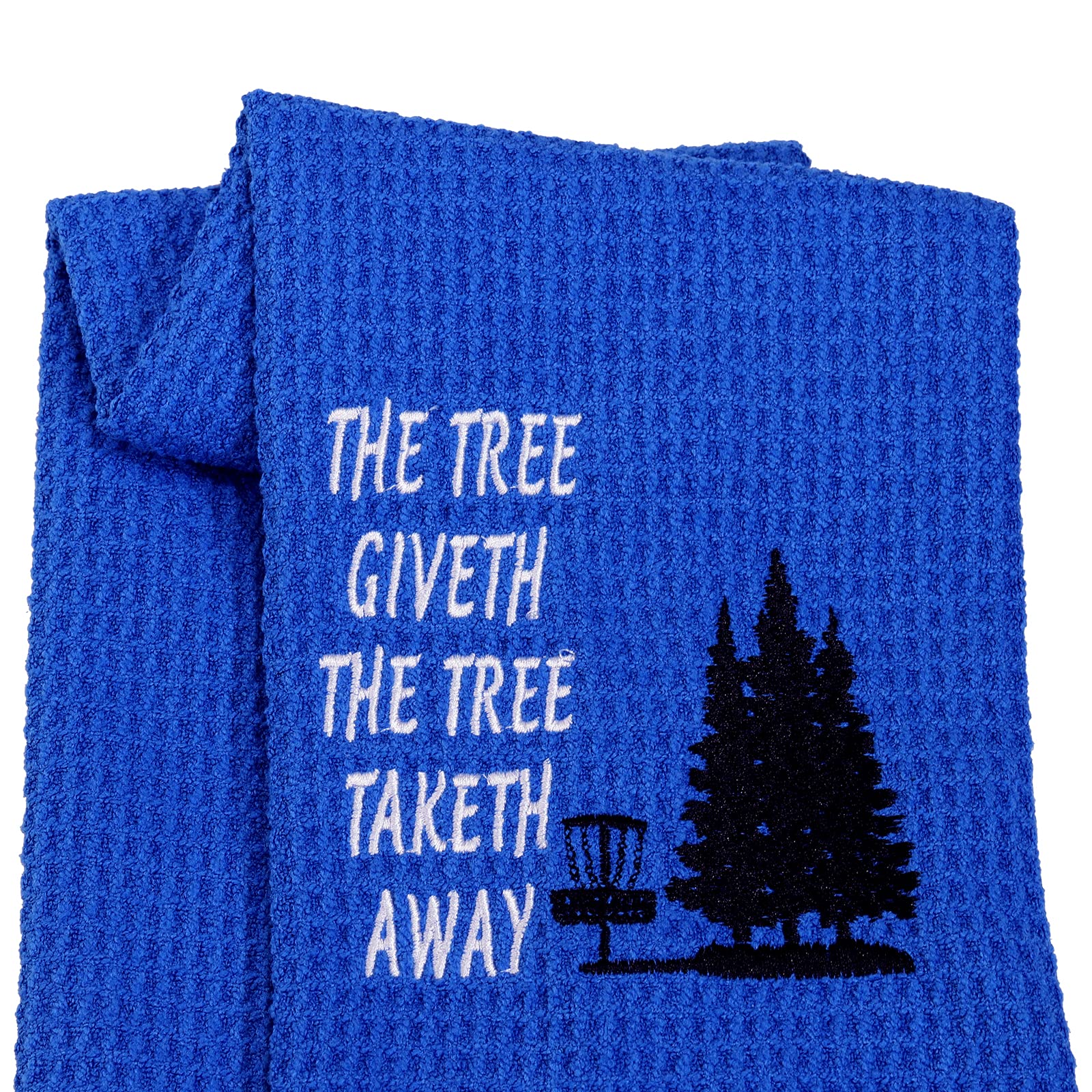Premium Disc Golf Towel with Clip - The Tree Giveth The Tree Taketh Away - Durable & Absorbent Golf Accessory for Players - Perfect Golf Gift for Outdoor Sports Enthusiasts - Ideal for Wiping Discs & Hands During Tournaments