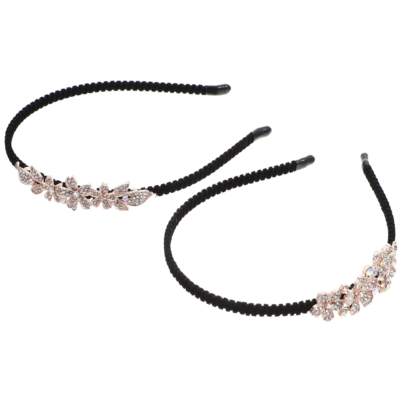 Beaupretty 4 Pack Rhinestone Flower Headbands for Women - Crystal Bridal Hair Accessories with Teeth Comb, Beaded Alloy Hair Bands for Wedding, Prom, Party & Makeup (Elegant Banquet & Special Occasion Wear)