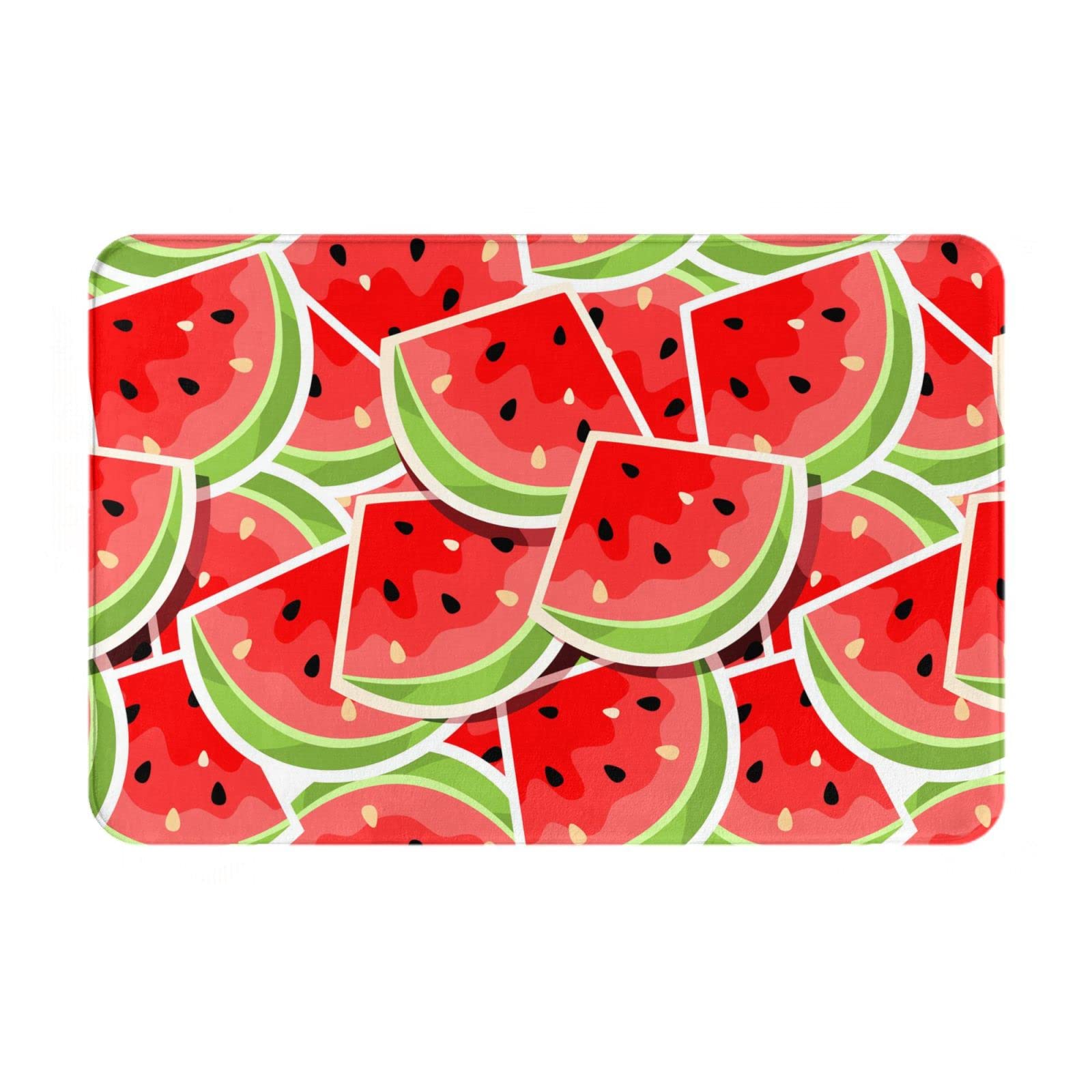 Non-Slip Watermelon Print Doormat - Absorbent Indoor/Outdoor Floor Mat for Home, Bedroom, Kitchen & Bathroom - Tropical Fruit Decor for Summer & Beach House Entryway