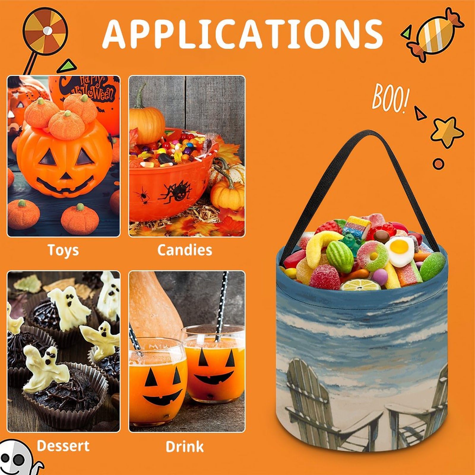 Halloween Trick or Treat Bags - Cute Australian Animal Print Tote Bags for Candy Collection - Perfect for Kids' Halloween Parties & Neighborhood Trick-or-Treating
