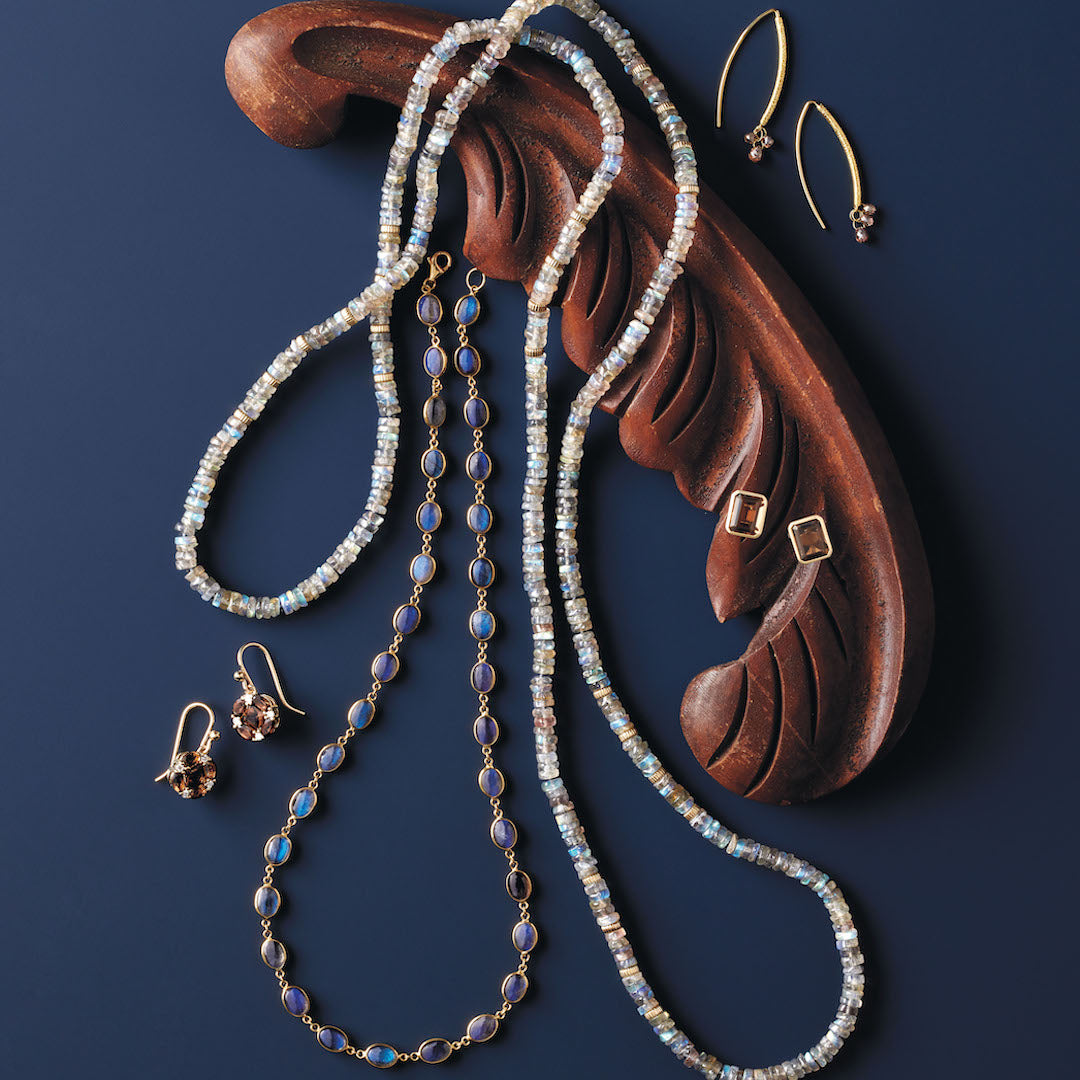 Labradorite & Gold Rope Necklace for Women - Elegant Gemstone Jewelry for Everyday Wear, Gift Ideas & Special Occasions