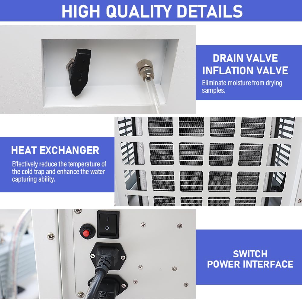 HNZXIB -60℃ Vacuum Freeze Dryer with Pre-Cooling Function | Laboratory Freeze Drying Equipment for Sublimation Drying | Perfect for Drying Fruits, Pharmaceuticals & Biological Samples | Ideal for Research Labs, Food Processing & Medical Applications