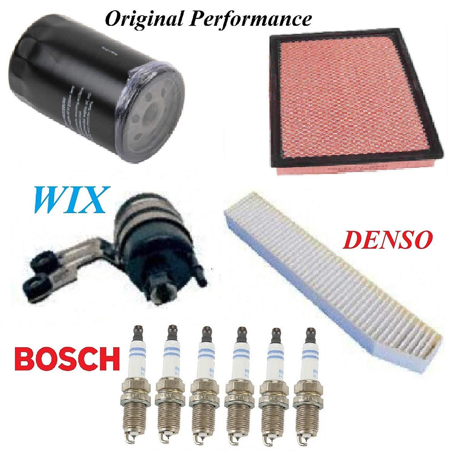 High-Performance Tune Up Kit for Jeep Grand Cherokee L6 4.0L (2002-2003) - Includes Air, Cabin, Oil, Fuel Filters & Spark Plugs | Engine Maintenance & Performance Upgrade