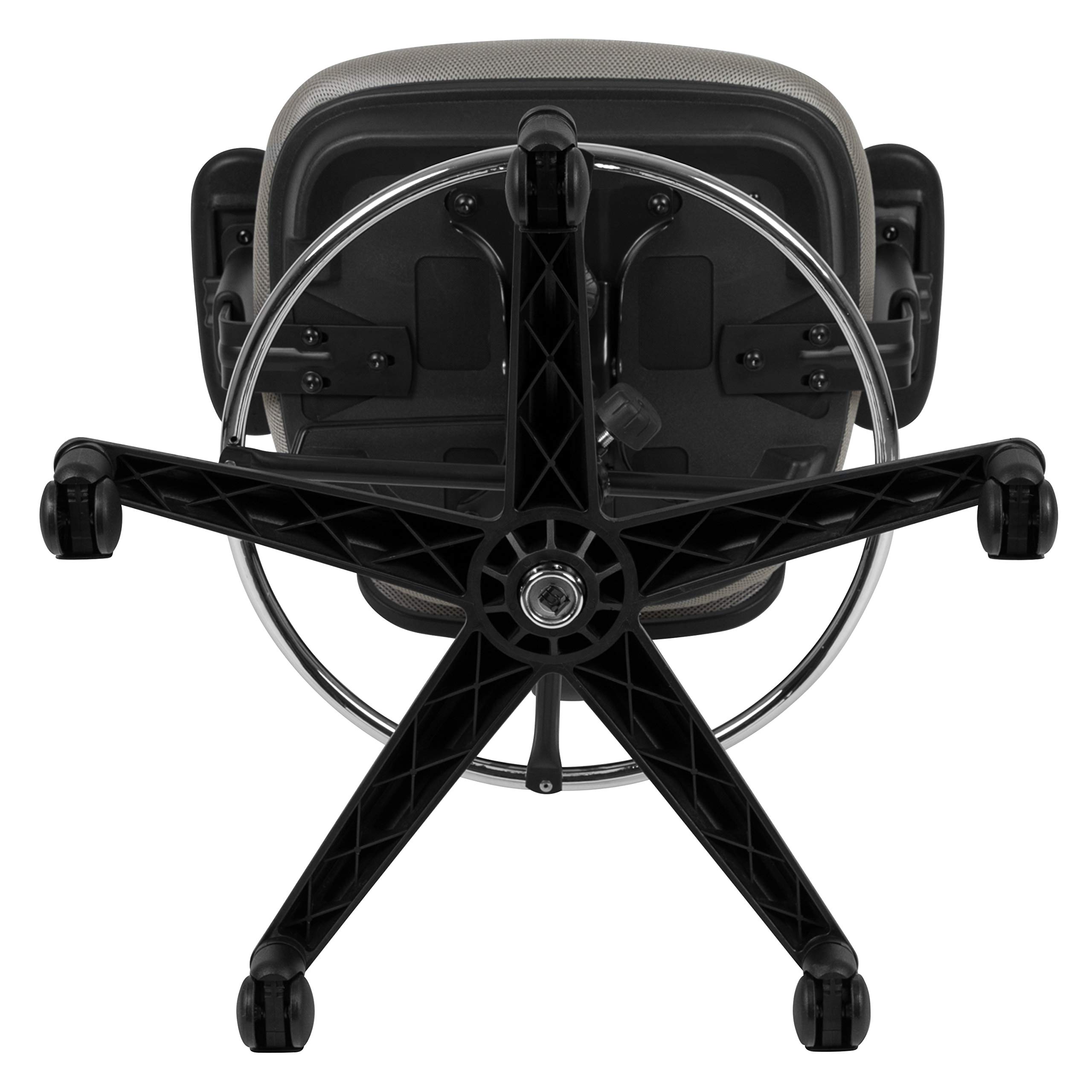 Flash Furniture Tyler Mid-Back Ergonomic Mesh Drafting Chair - Adjustable Arms, Chrome Foot Ring & Black Frame - Perfect for Office, Home Studio & Architectural Workstations