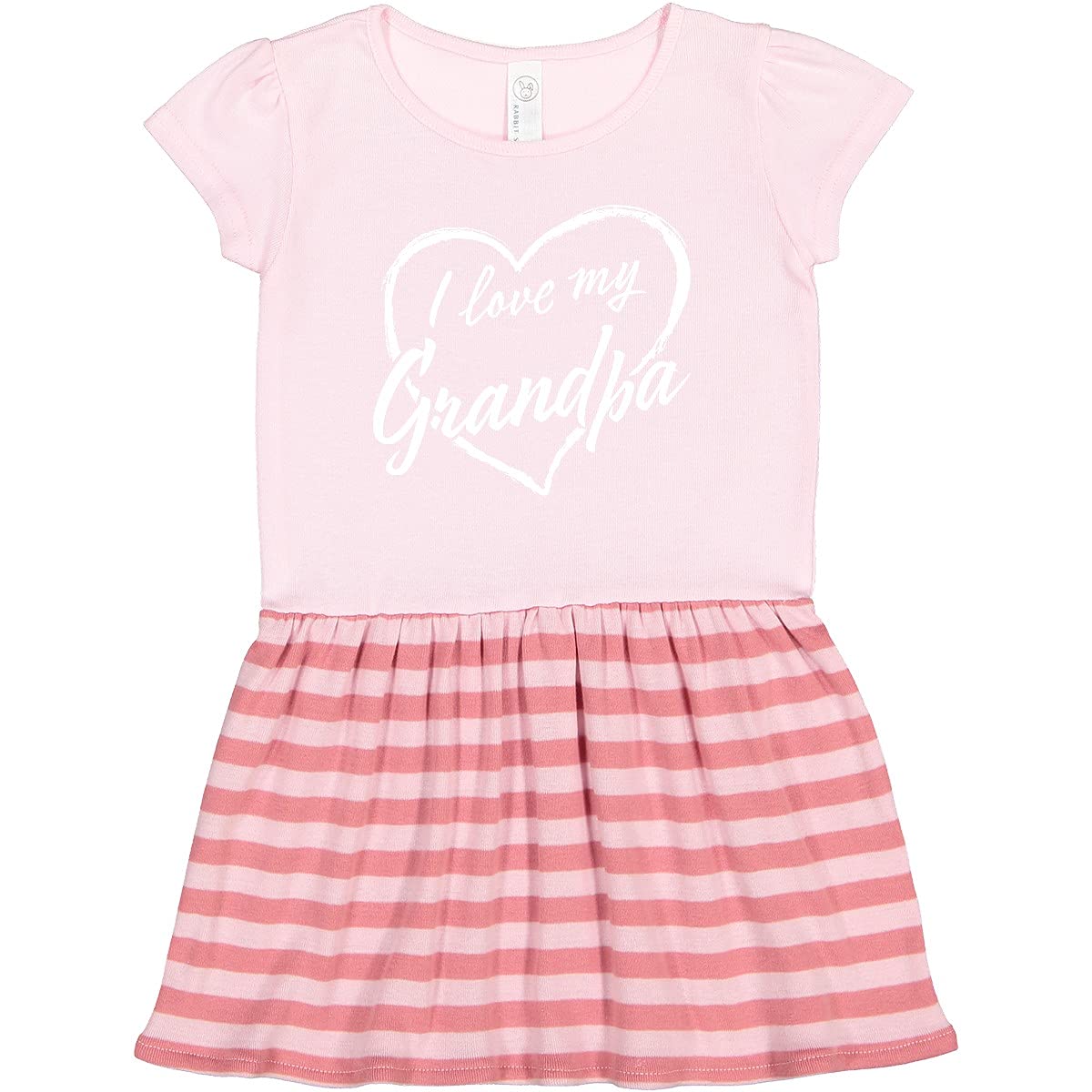 Inktastic I Love My Grandpa White Chalk Heart Toddler Dress - Cute Grandparents Day Outfit for Baby Girls & Toddlers - Perfect for Family Photos, Special Occasions & Grandparents Day Celebrations