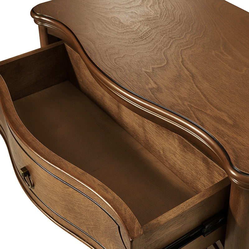 Bernhard 3 Drawer Traditional Nightstand with USB Outlets - Solid Wood Bedside Table for Bedroom, Living Room & Office - Charging Station & Storage Cabinet