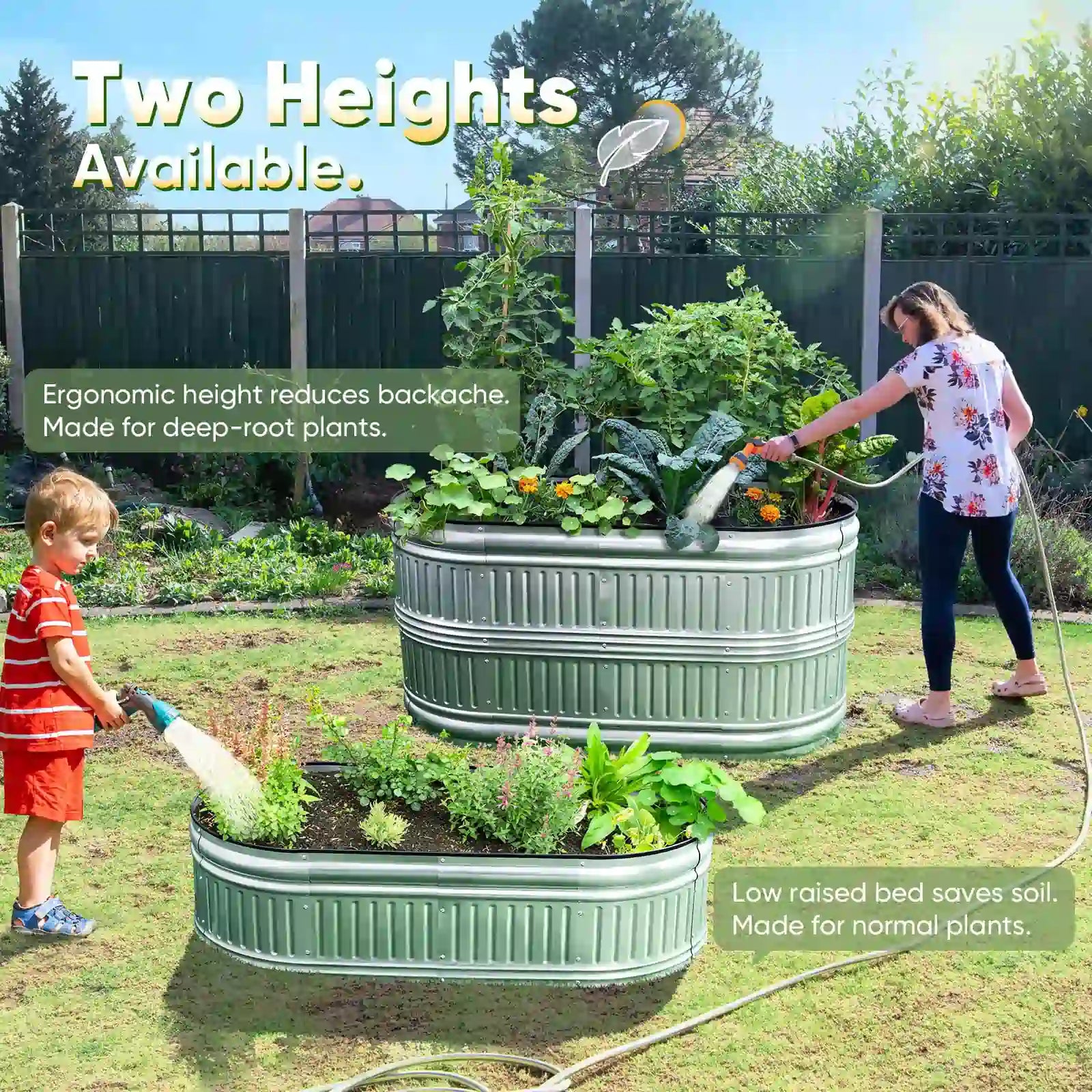 47x24x24 Inch Oval Raised Garden Bed Kit - Elevated Planter Box for Vegetables, Flowers & Herbs - Perfect for Backyard, Patio & Urban Gardening