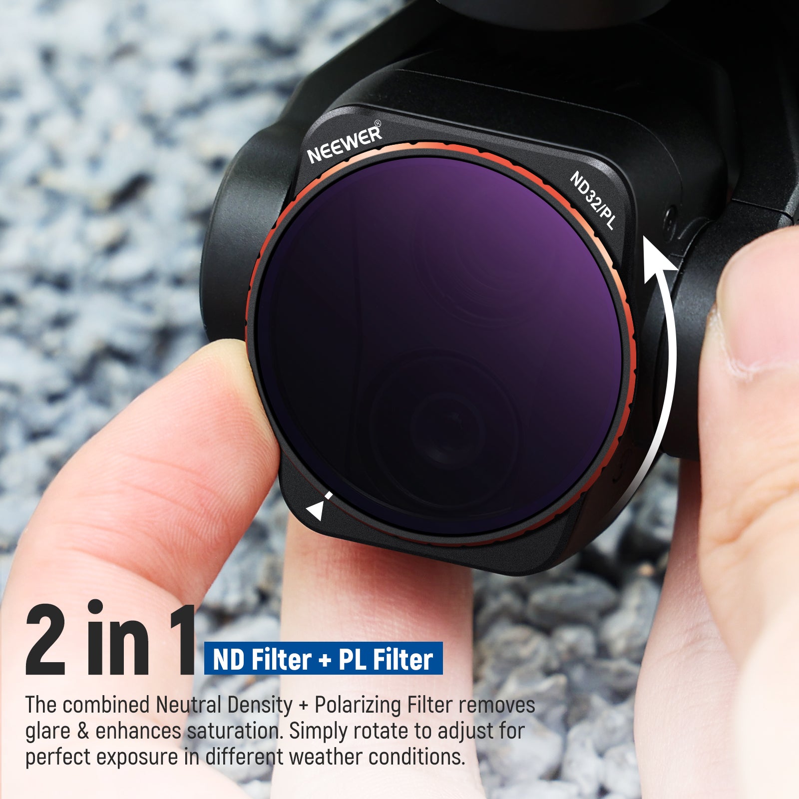 NEEWER FL A24 4-Pack ND/PL Filter Kit for DJI Air 3 Drone - Professional Neutral Density & Polarizing Filters for Aerial Photography, Videography, and Cinematic Shots