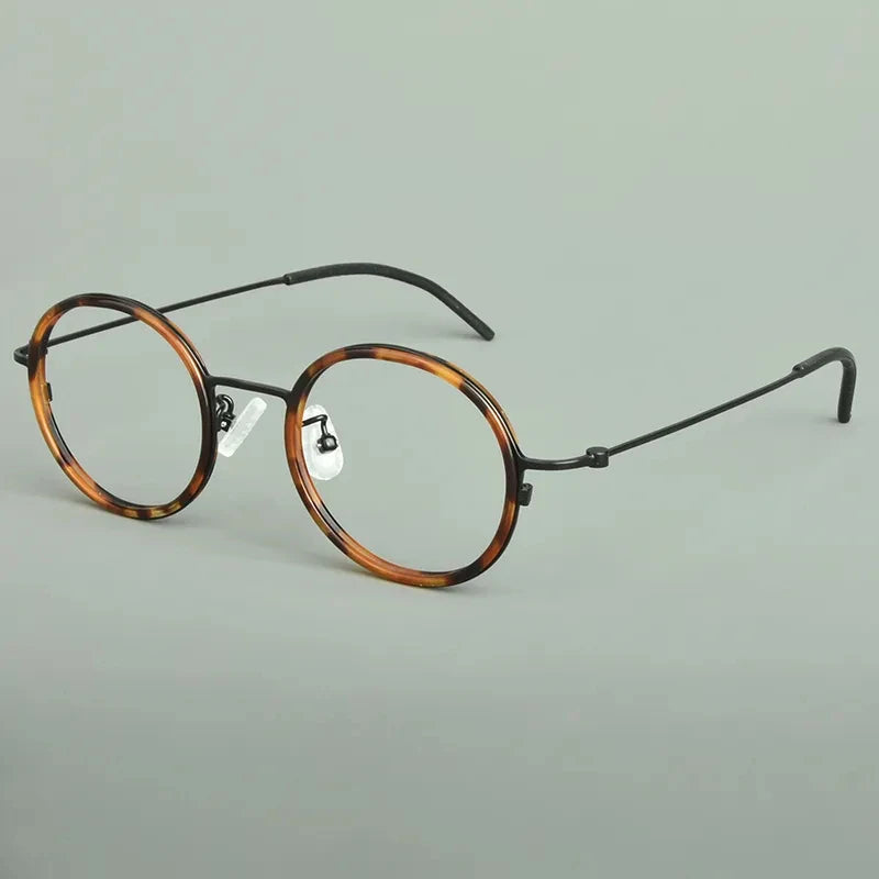 Aimee Unisex Full Rim Round Titanium Acetate Eyeglasses Frame 15503 - Lightweight & Durable Glasses for Men & Women - Perfect for Reading, Work & Everyday Wear
