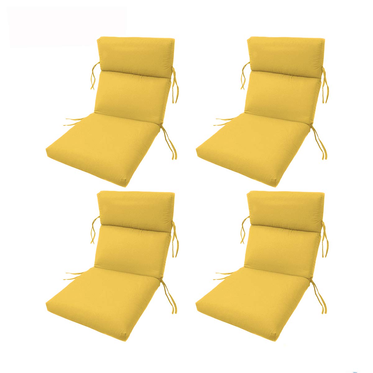Sunbrella Outdoor Chair Cushions Set of 4 - 22x44 Inches Waterproof Patio Cushions with Hinge at 24