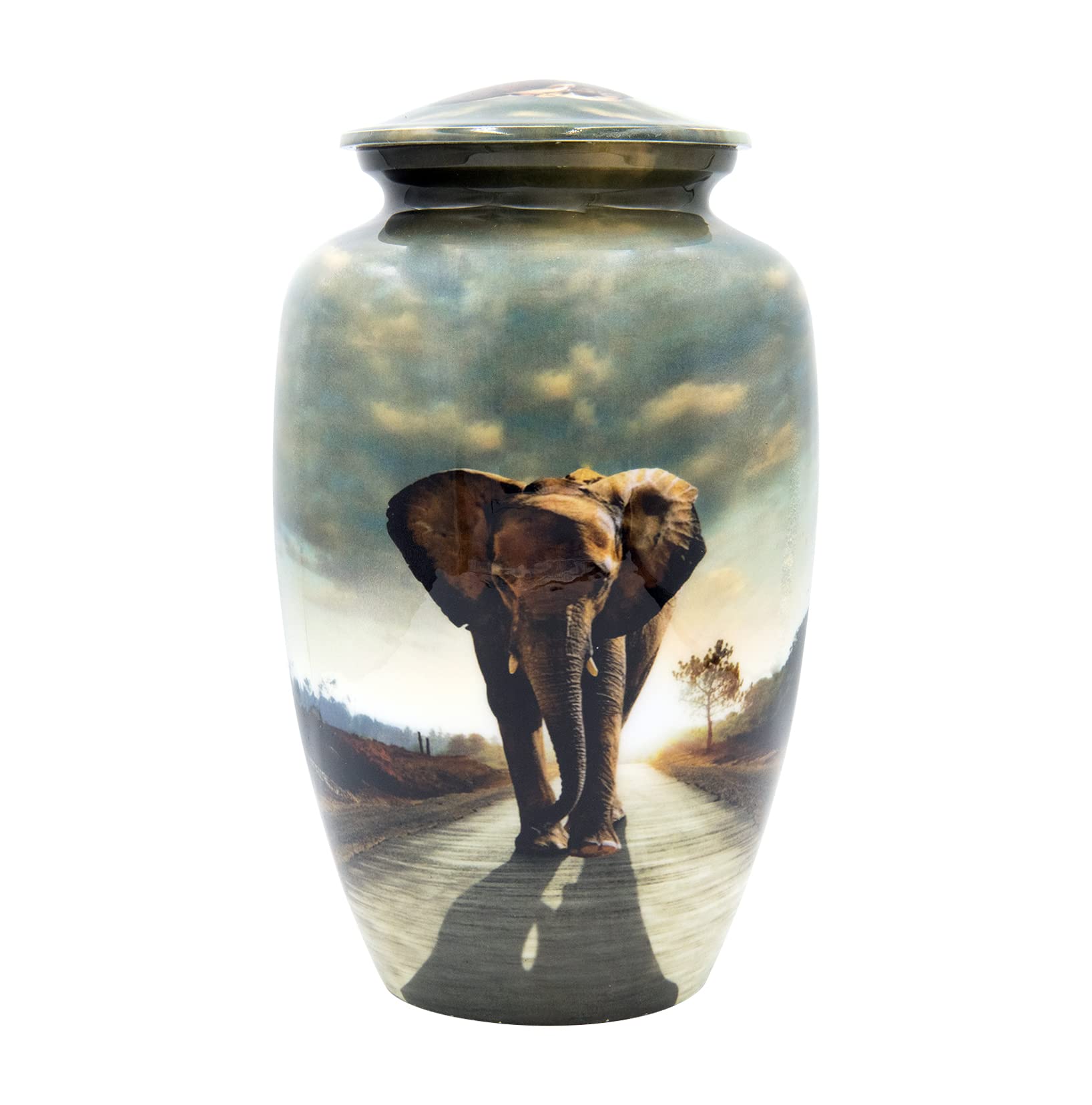 Large Elephant Cremation Urn with Velvet Bag & Custom Engraving - Memorial Keepsake for Ashes, Perfect for Funeral Services & Home Memorial Displays