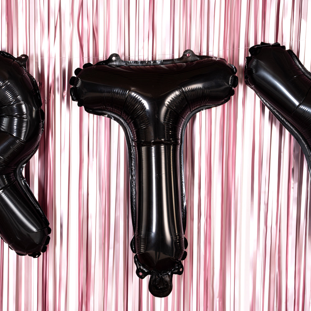 Black Mylar Letter T Balloon - 16 Inch Large Foil Balloon for Birthday Party Decorations, Baby Shower, Graduation & Anniversary Celebrations (1 Count)