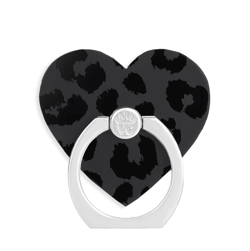 Black Leopard Phone Ring Holder - Grip & Stand for Smartphones - Perfect for Watching Videos, Taking Selfies & Secure Grip (Universal Fit for iPhone, Samsung, Android) - Ideal for Commuting, Travel & Everyday Use