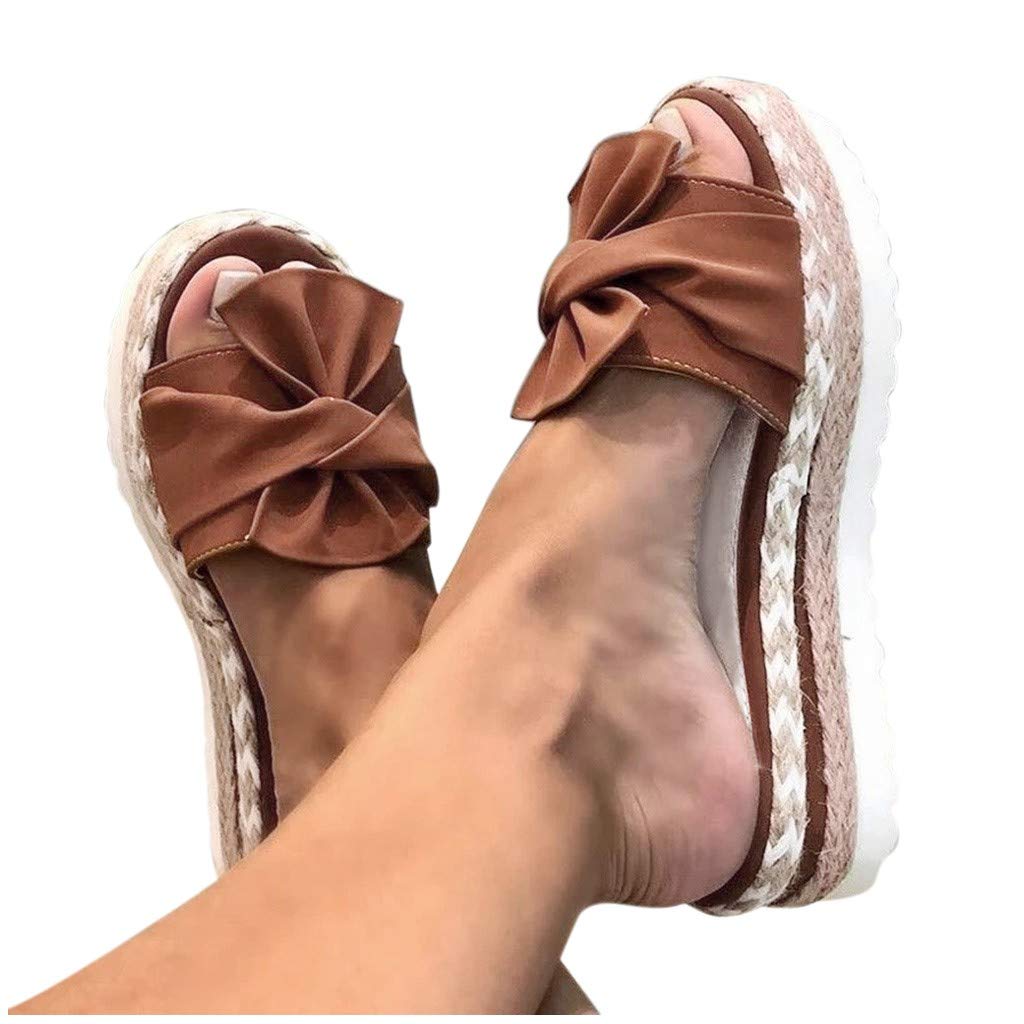Women's Dressy Wedge Sandals with Bowknot - Casual Flat Flip Flops for Summer & Beach | Perfect for Outdoor Walking, Vacation, and Daily Wear