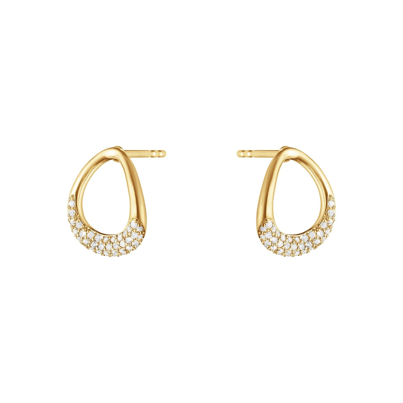 Georg Jensen OFFSPRING 18K Yellow Gold Diamond Stud Earrings - 10018028 - Perfect for Weddings, Anniversaries & Special Occasions