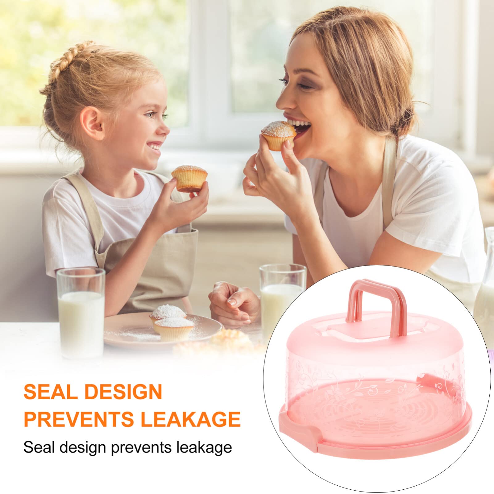 Bestoyard 10-Inch Round Cake Carrier with Dome Lid & Handle - Portable Cake Stand for Pies, Desserts & Baking - Perfect for Travel, Parties, Picnics & Food Storage (PP Material, Airplane Safe)