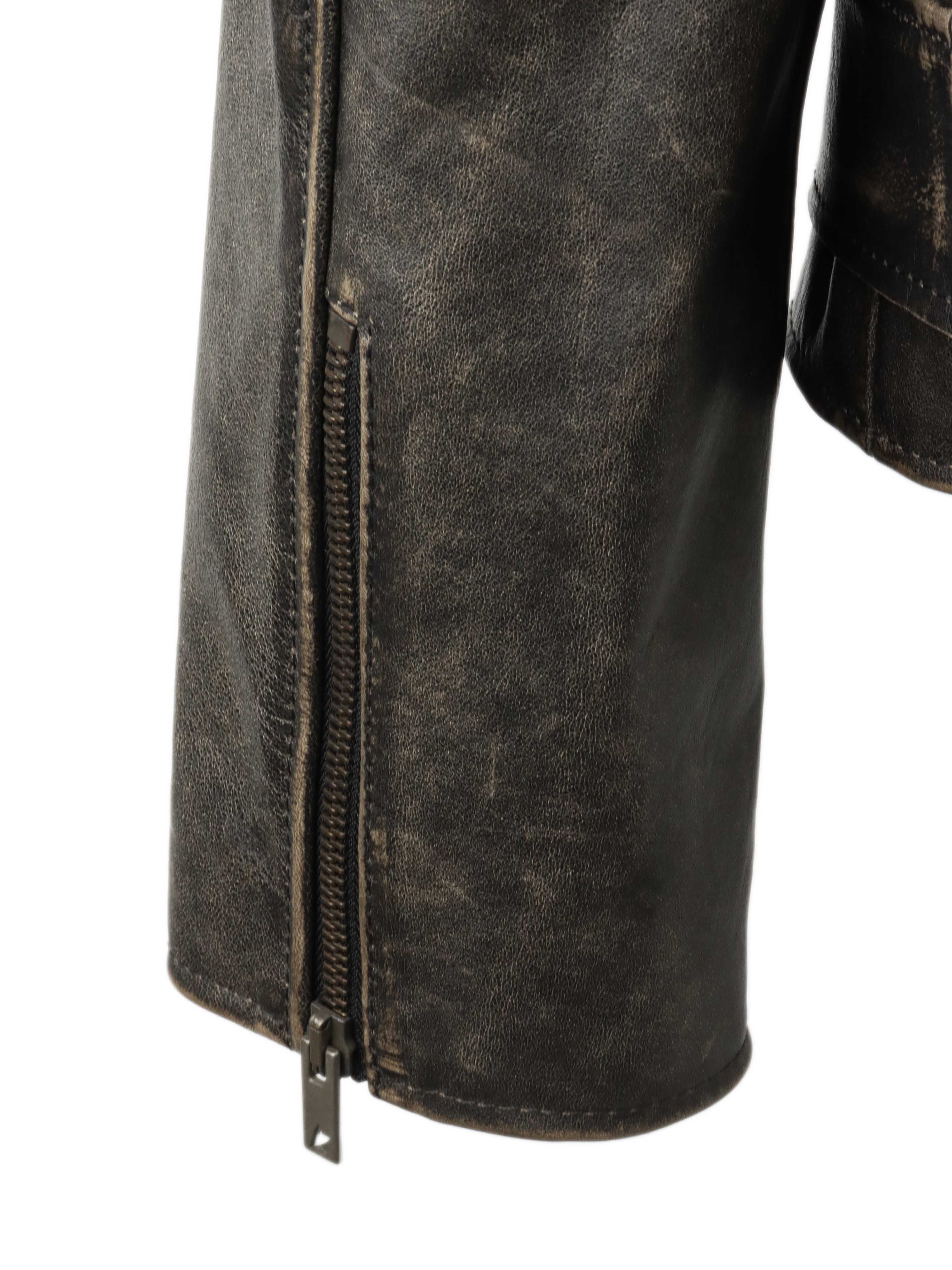Golden Goose Men's Leather Biker Jacket - Premium Motorcycle Jacket for Men - Stylish & Durable for Riding & Casual Wear