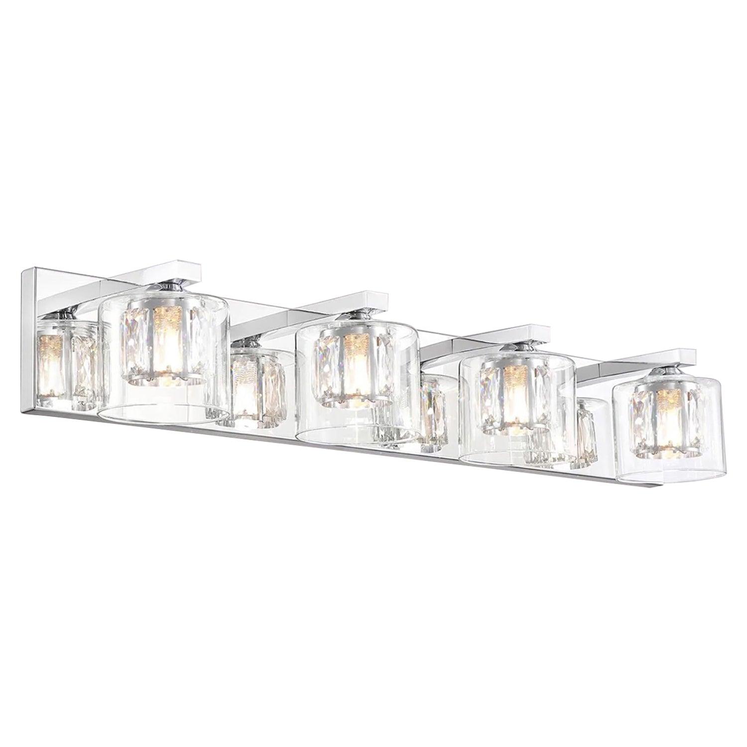 Kolt Modern 4-Light Bathroom Vanity Light Fixture - Brushed Nickel Finish for Bathroom Mirror Lighting, Perfect for Modern Home Decor and Vanity Makeup Area