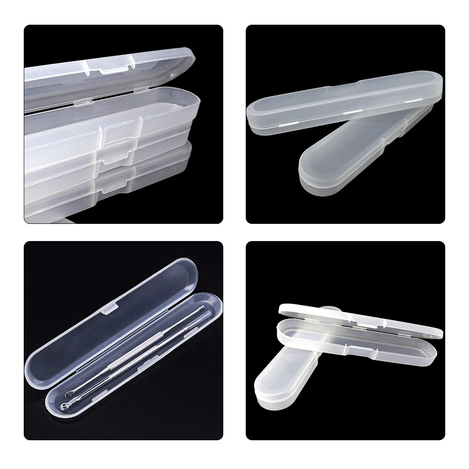 Honbay 4PCS Plastic Digital Thermometer Storage Case - 7 Inch Acne Needle Organizer Box, Pencil Pouch for Home & Travel | Perfect for Medical Supplies, School Stationery & Beauty Tools