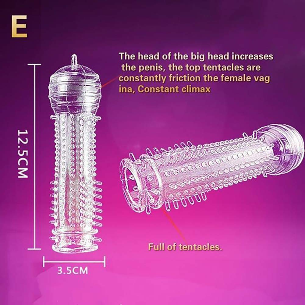 Premium Silicone Condom Sleeve with Teeth Cover - Spiked Pleasure Enhancer for Men | Sensual Protection & Enhanced Intimacy | Perfect for Couples & Spicing Up Relationships