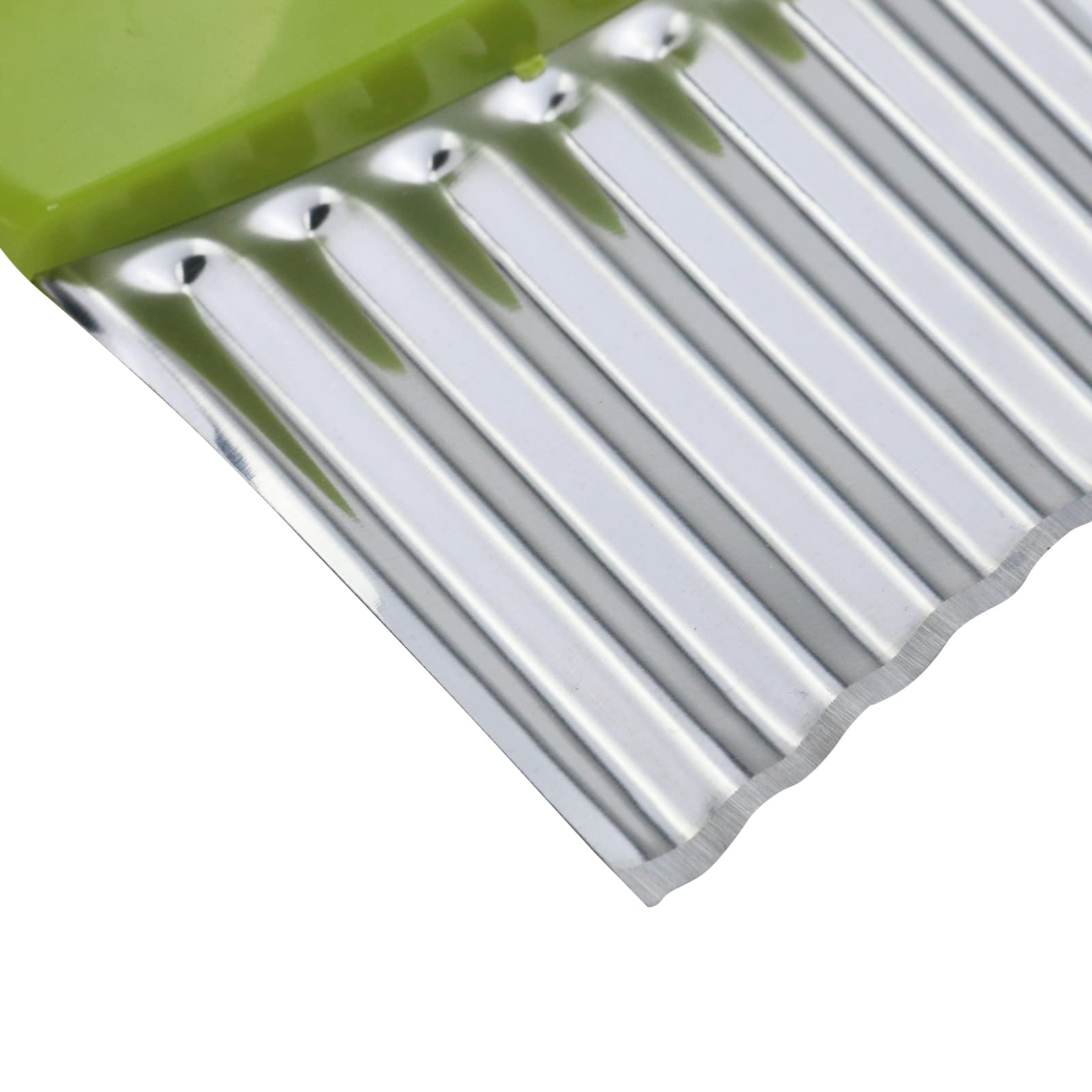 Antrader Stainless Steel Vegetable Slicer - Potato Carrot Chip Cutter for French Fries & Crinkle Wavy Chips | 1-Pack Green Kitchen Tool | Perfect for Meal Prep, Snacks & Party Platters