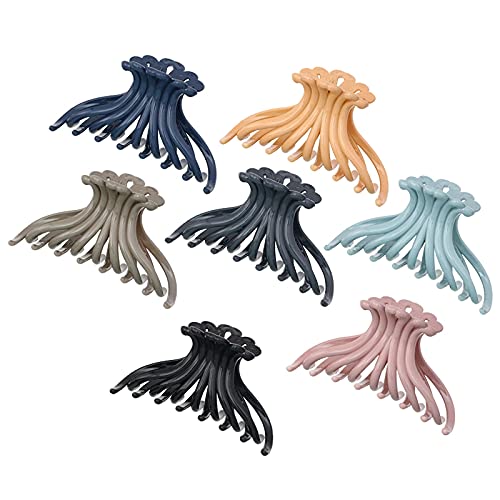 SOWUNO 7PCS Large Hair Claw Clips - Non-Slip Strong Hold Barrettes for Women & Girls, Decorative Hair Jaw Clips for Styling, Shower, Workout & Everyday Use