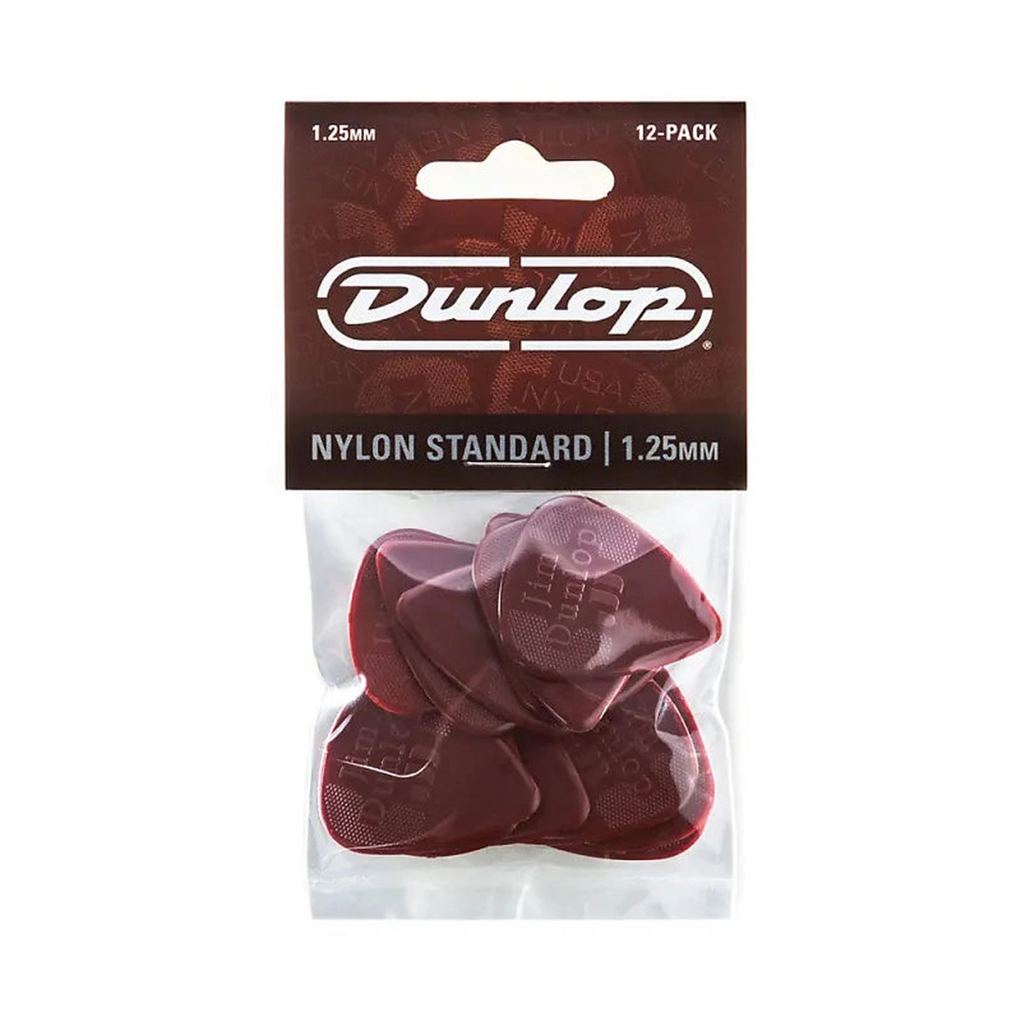 Dunlop Nylon Guitar Picks 1.25mm - 12 Pack for Acoustic & Electric Guitar Players - Perfect for Strumming, Picking and Fast Solos