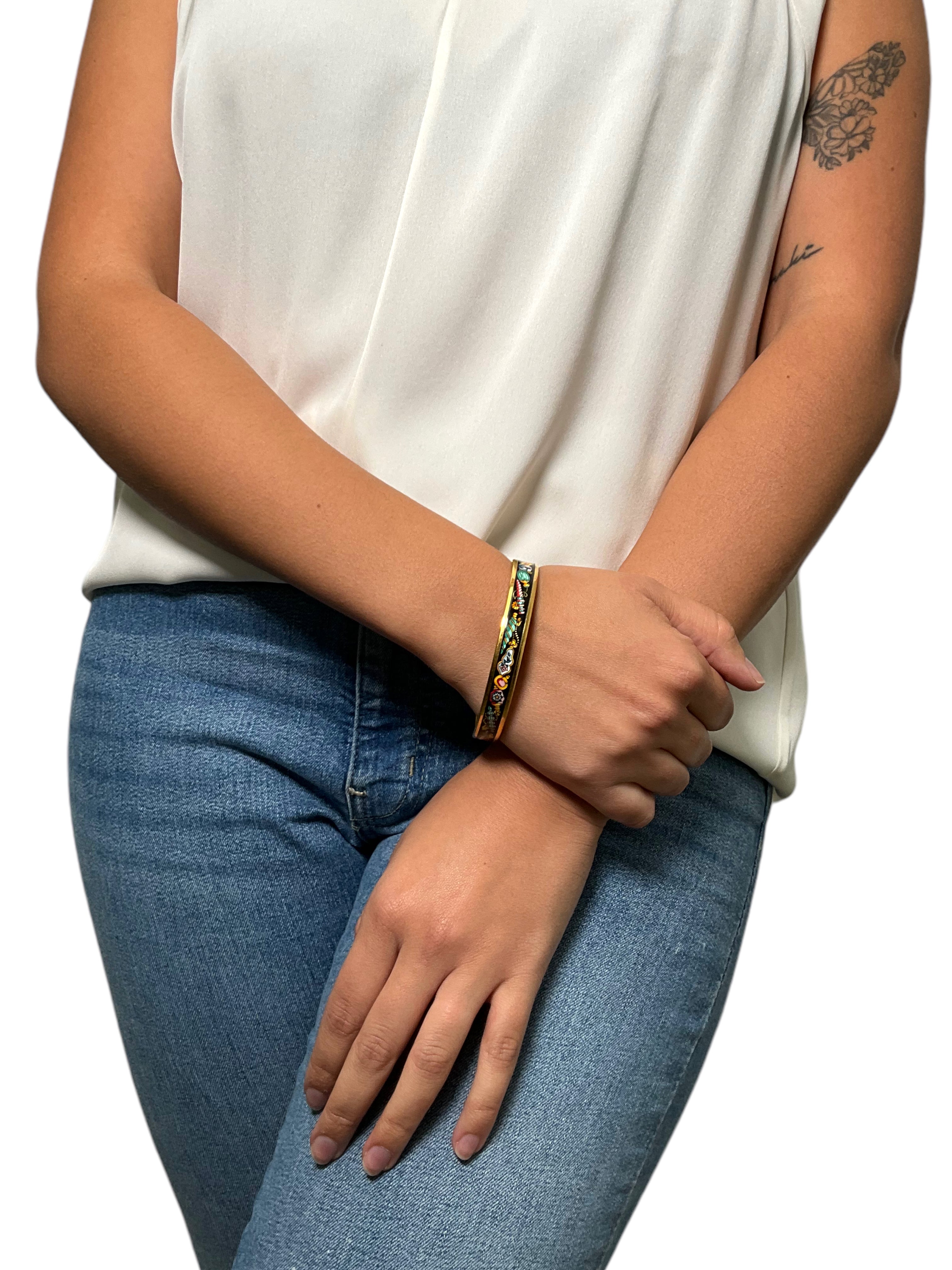Hermes Flacons Printed Enamel Narrow Bracelet 70 - Luxury Fashion Jewelry for Women, Elegant Bracelet for Daily Wear & Special Occasions