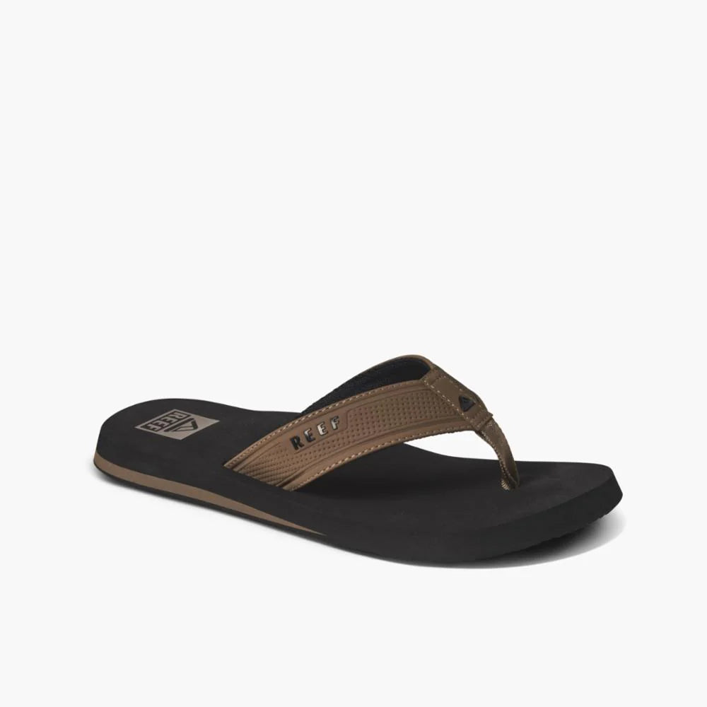 Reef Layback Blacktan Men's Flip Flops - Comfortable Beach Sandals for Summer, Pool, and Outdoor Activities