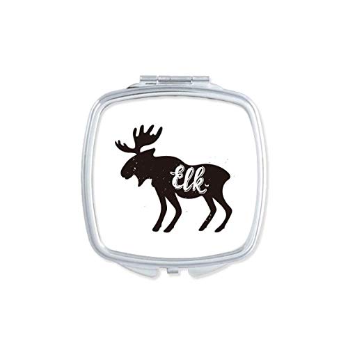 DIYthinker Elk Black and White Animal Design Portable Compact Mirror - Double Sided Glass Makeup Mirror for Travel, Purse, and Home Vanity Use