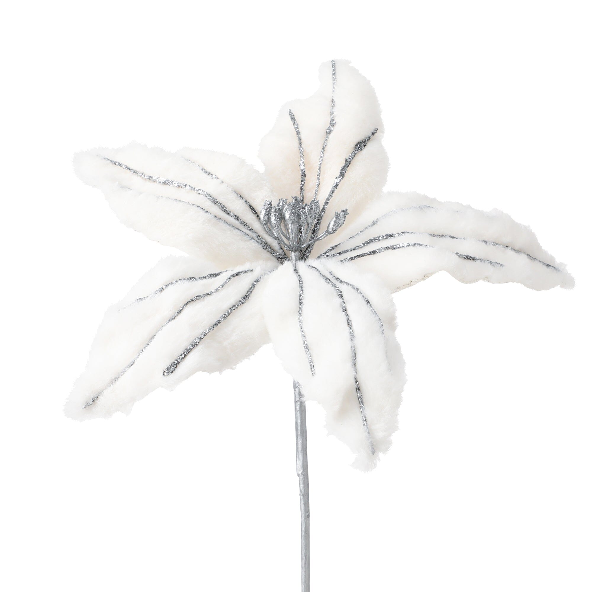 Artplants Artificial White Fur Flowers - Soft & Realistic Faux Floral Decor for Home, Wedding, Party & Event Centerpieces