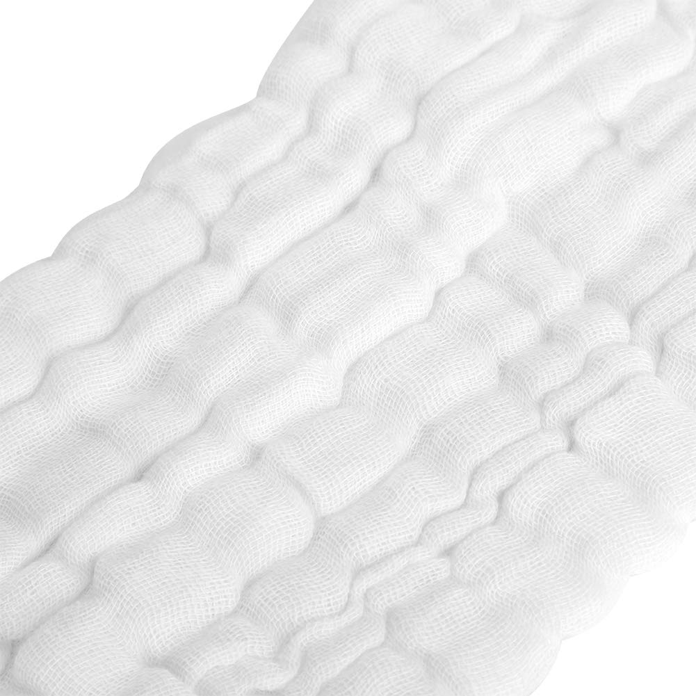 5 Pack Soft Cotton Baby Diapers - Breathable & Washable Reusable Cloth Nappies for Newborns & Toddlers (White) - Perfect for Bathing, Hair Care & Multi-Purpose Infant Use