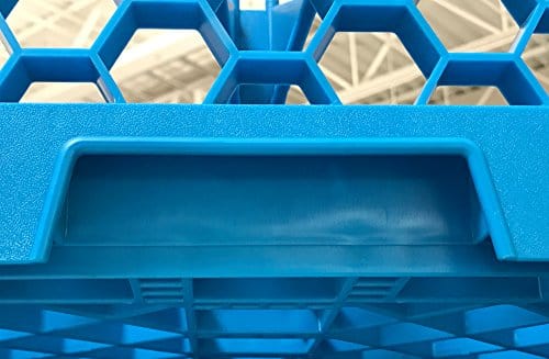 Carlisle RG25 214 OptiClean 25-Compartment Blue Glass Dish Rack with 2 Extenders - Durable Commercial Kitchen Organizer for Restaurants, Bars & Catering