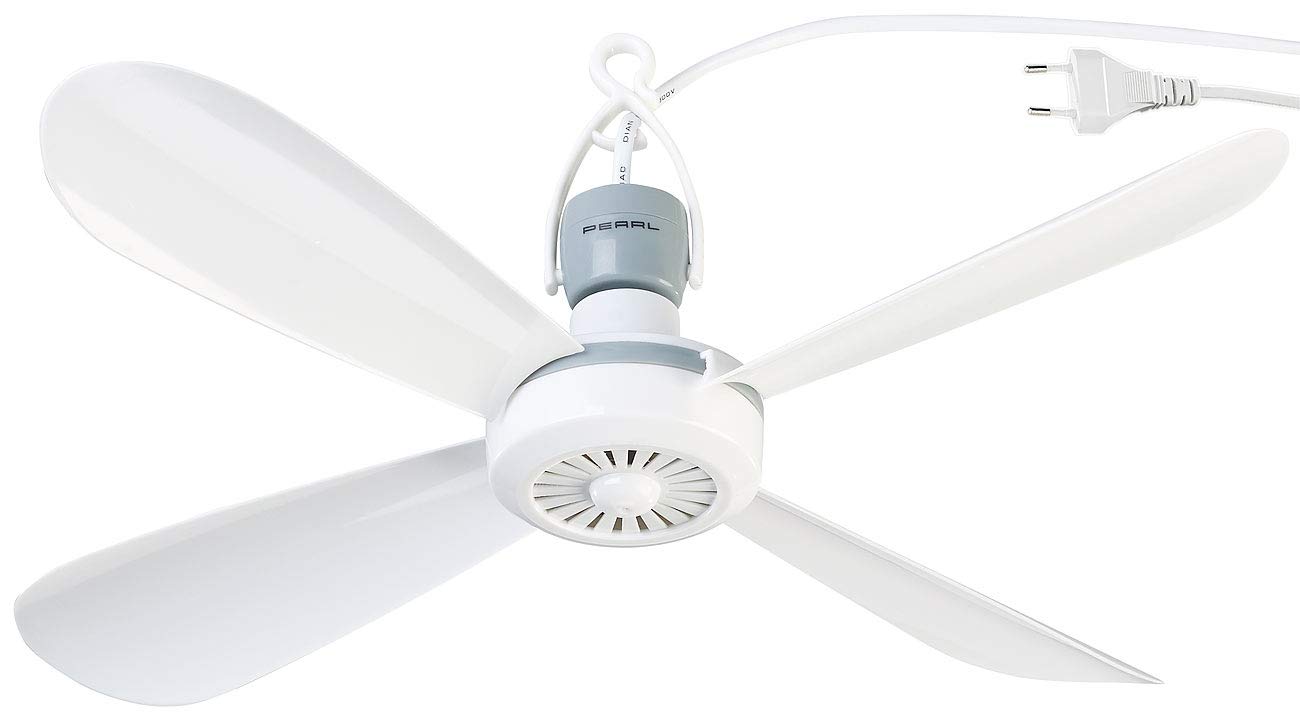 PEARL Solar Fan VT-145.D - 40cm Ceiling Fan with Hook, 230V, Lightweight & Compact Design - Perfect for Bedrooms, RVs, and Outdoor Spaces