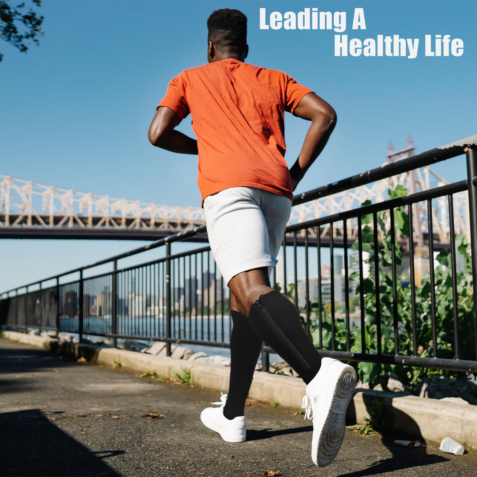 2 Pairs of Zipper Compression Socks for Women & Men - Medical Grade Support Stockings for Circulation, Travel & Recovery - Perfect for Nurses, Athletes & Long Flights