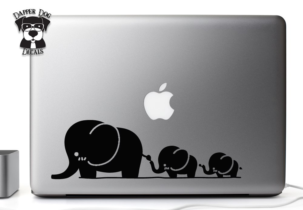 13 Inch Cute Elephant Family Vinyl Decal Sticker for MacBook Air/Pro & Laptops - Waterproof Durable Laptop Skin for PC, Computer, Notebook - Perfect Gift for Students & Office Use