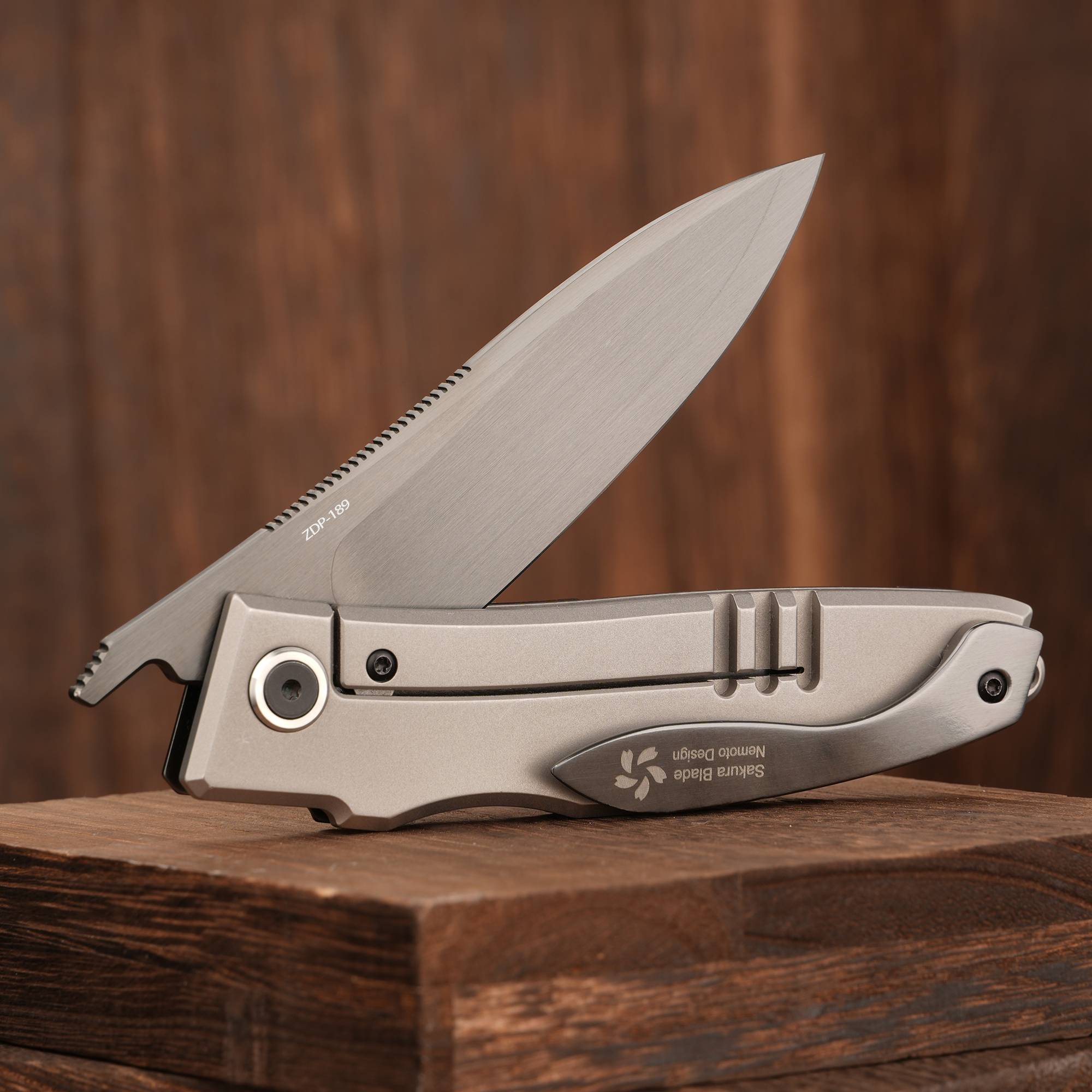 Premium KATSU KS Z1 Folding Knife - Zirconium & Titanium Alloy Handle with Zircuti Overlay, DLC Coated ZDP-189 Super Steel Blade, Limited Edition EDC Pocket Knife for Outdoor, Camping & Everyday Carry