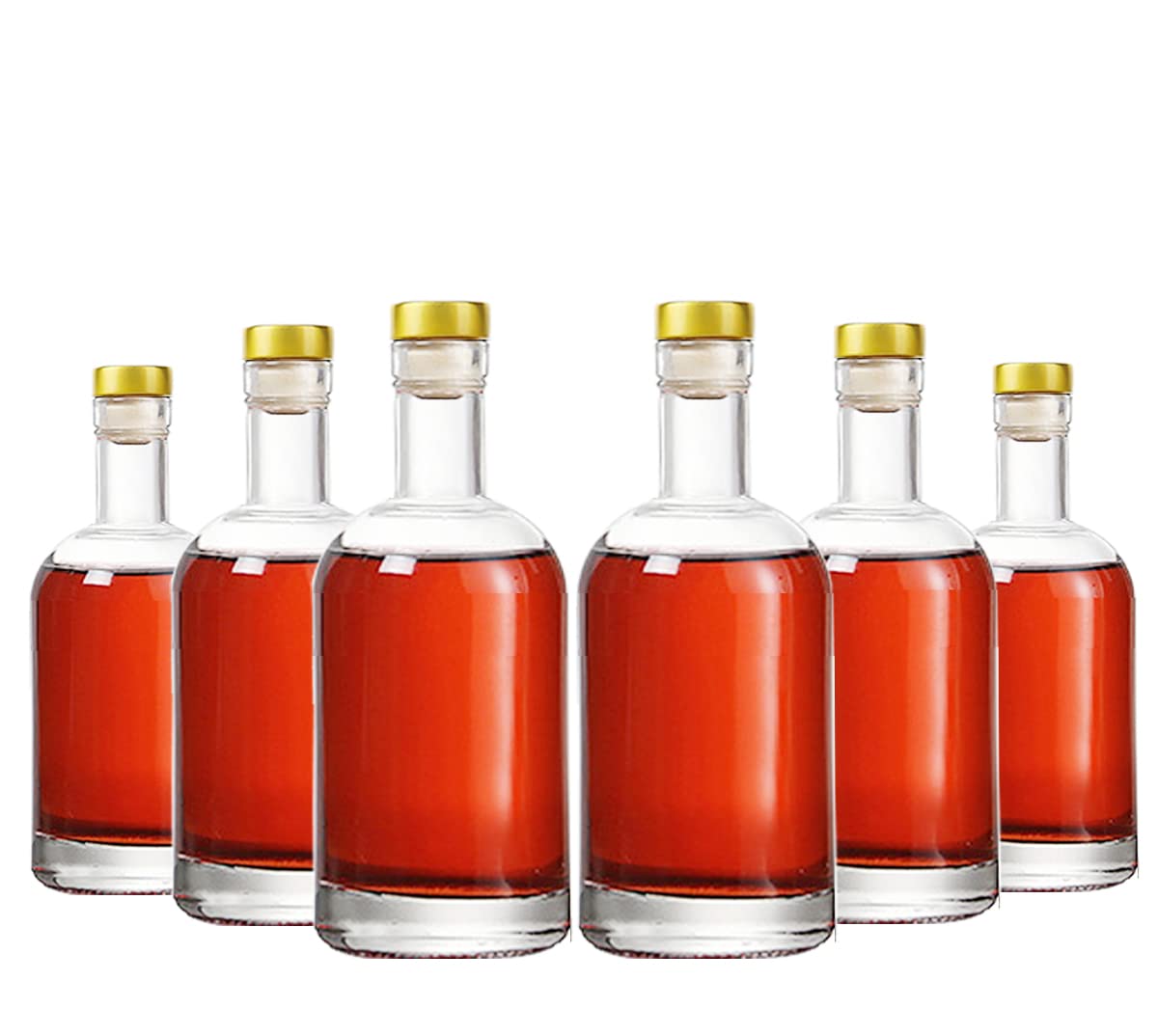 12 oz Clear Glass Bottles with Cork Stopper - Pack of 6 (375ml) for Wine, Beer, Kombucha, Oil, Vinegar & Beverages | Airtight Storage for Home Brewing, DIY Drinks & Kitchen Organization