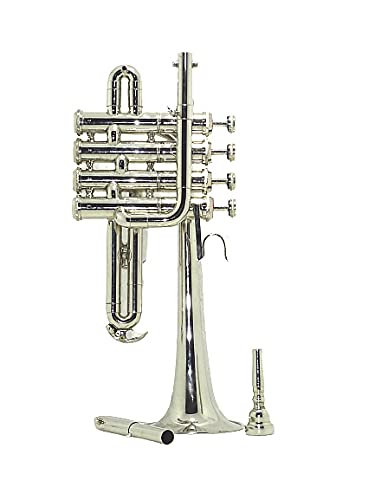Professional Bb Piccolo Trumpet with Free Hard Case & Silver Mouthpiece - Perfect for Beginners, Students, and Professional Musicians - Ideal for Concerts, Band Performances, and Practice Sessions