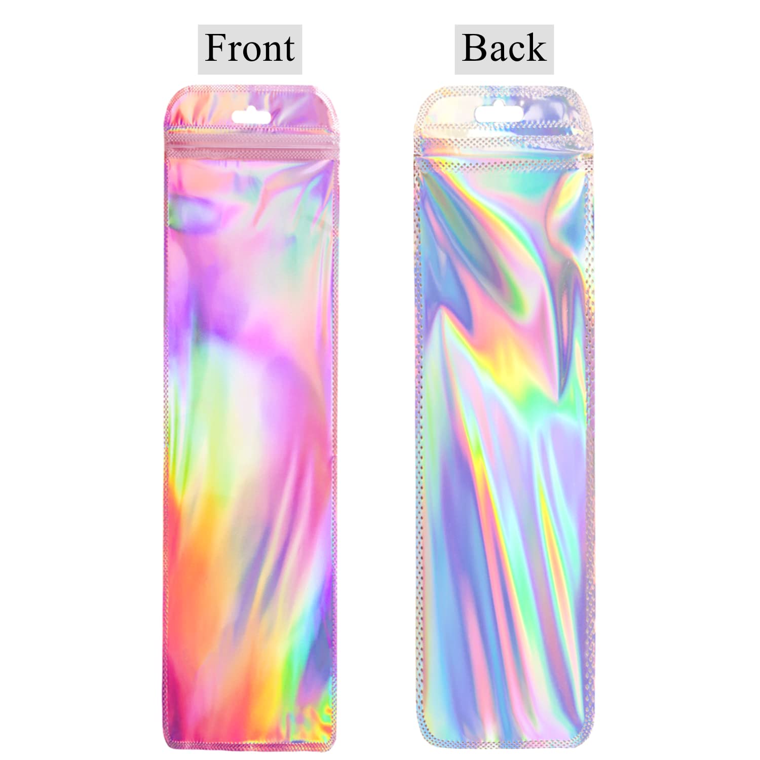 100 Pack Holographic Resealable Ziplock Bags 2.5x9