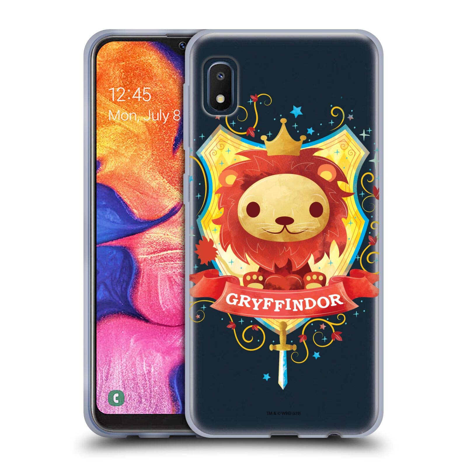 Harry Potter Gryffindor Deathly Hallows II Soft Gel Case for Samsung Galaxy A10e (2019) - Officially Licensed Protective Phone Cover by Head Case Designs for School, Work, and Everyday Use