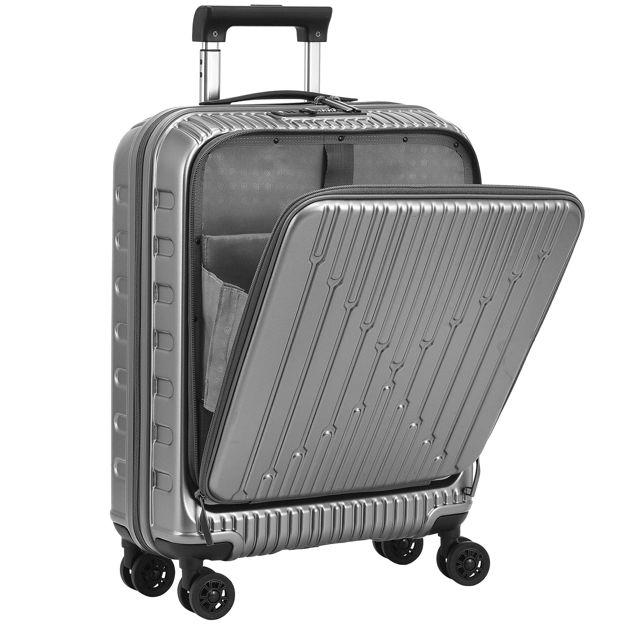 20 Inch Lightweight ABS+PC Hardshell Carry On Luggage with Front Pocket for 15.6