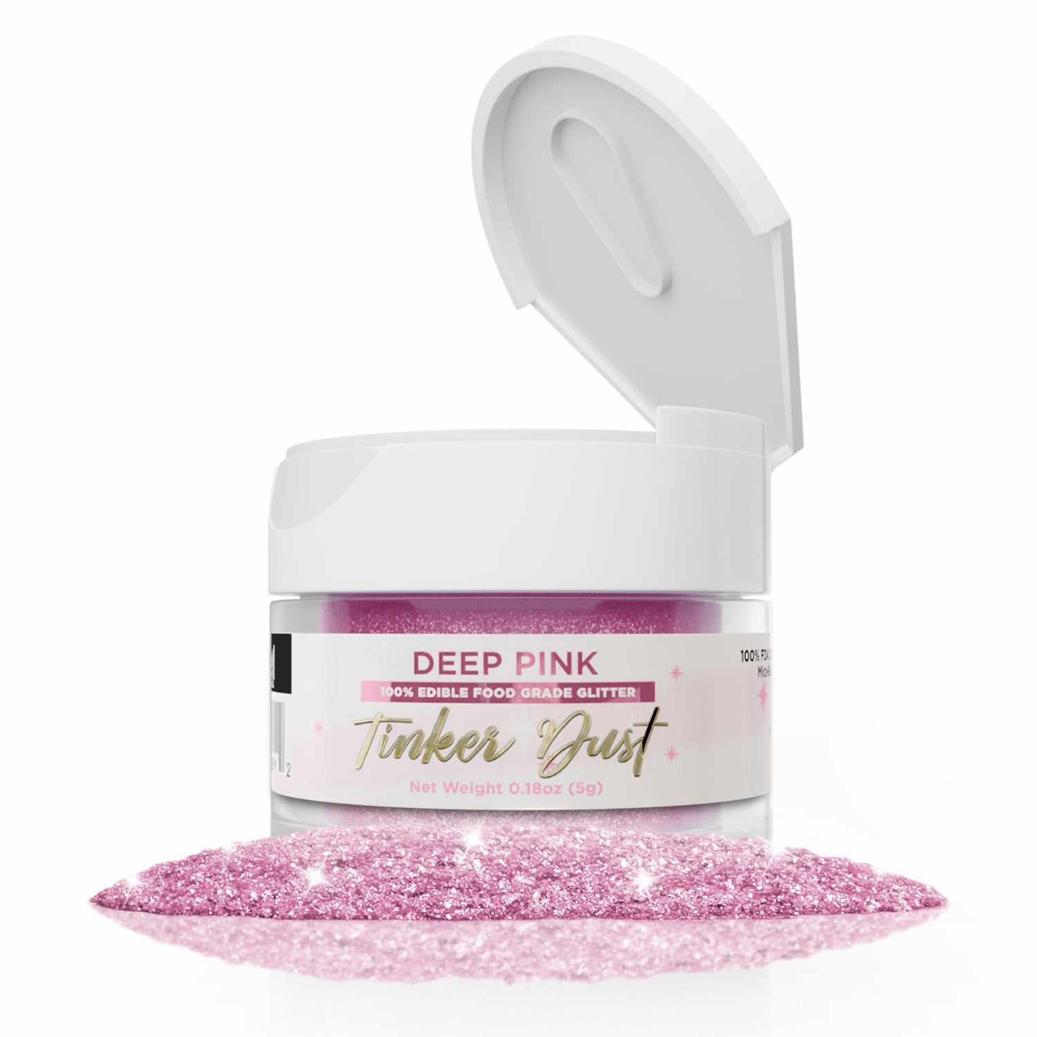 Deep Pink Edible Glitter for Baking & Cake Decorating | Tinker Dust® 5g - Perfect for Cupcakes, Cookies, Desserts & DIY Crafts