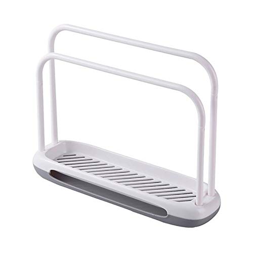 White Bathroom Shelf with Suction Cups - Sponge, Clothes, and Soap Storage Rack - Kitchen Organizer with Drain Holes - Perfect for Shower, Laundry Room & Under Sink Storage