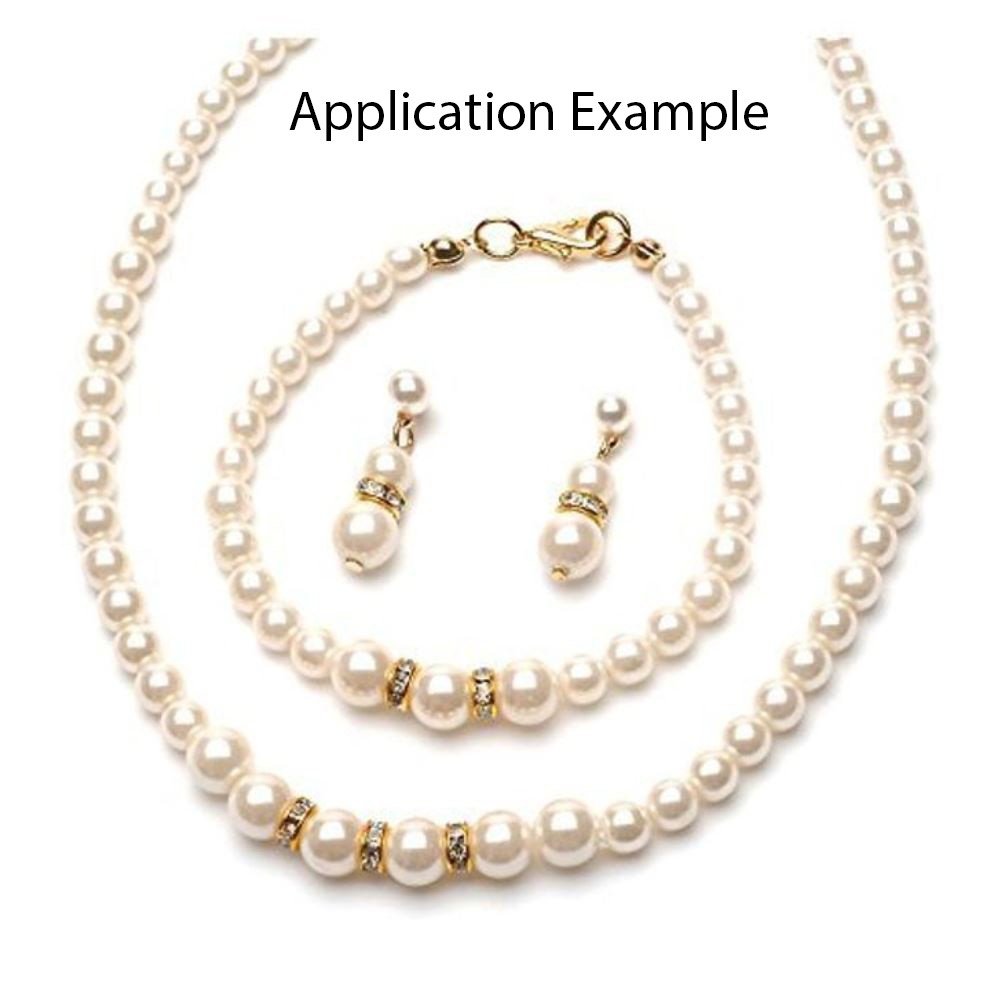 100pcs Adabele AAA Grade 5mm (0.2 Inch) Rhinestone Rondelle Beads - Silver Plated Brass Spacer with Jet Black Crystal for DIY Jewelry Making, Crafting, Bracelets & Necklaces - Perfect for Wedding, Party & Fashion Accessories (CF3-523)