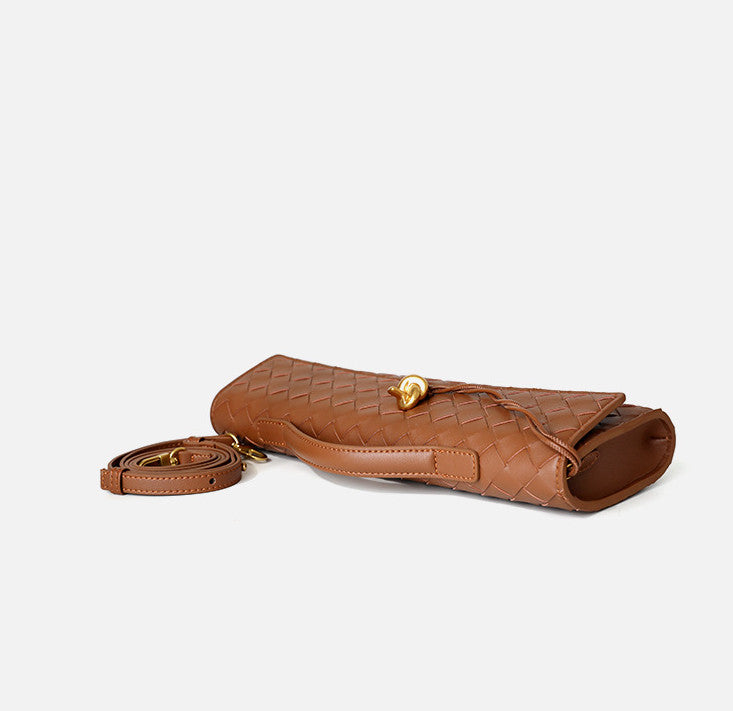 Handmade Woven Leather Clutch Bag for Women - Elegant Small Purse for Evening Parties, Weddings & Special Occasions