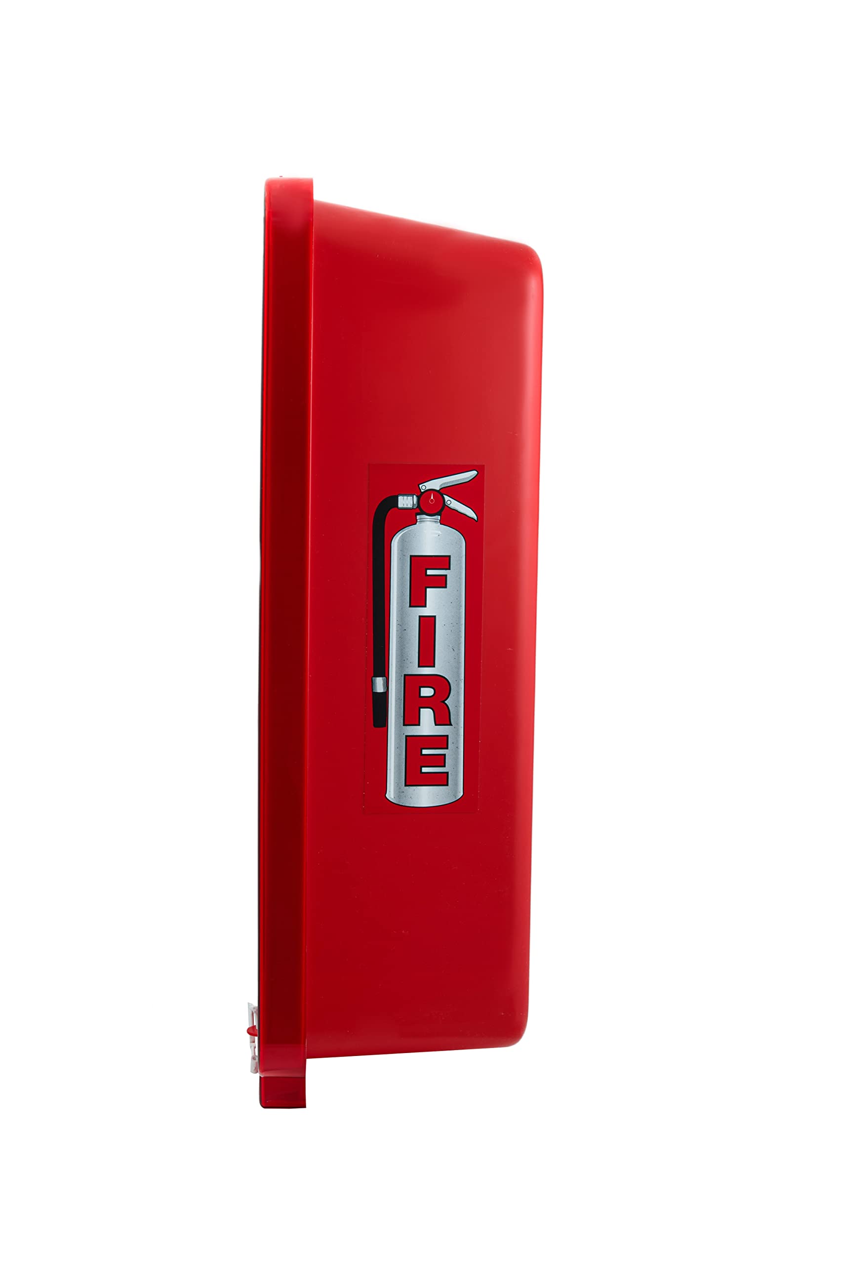 4 Pack Red Fire Extinguisher Cabinet - Wall Mounted with Clear Cover for 10 lb Extinguishers - Home & Outdoor Safety Storage