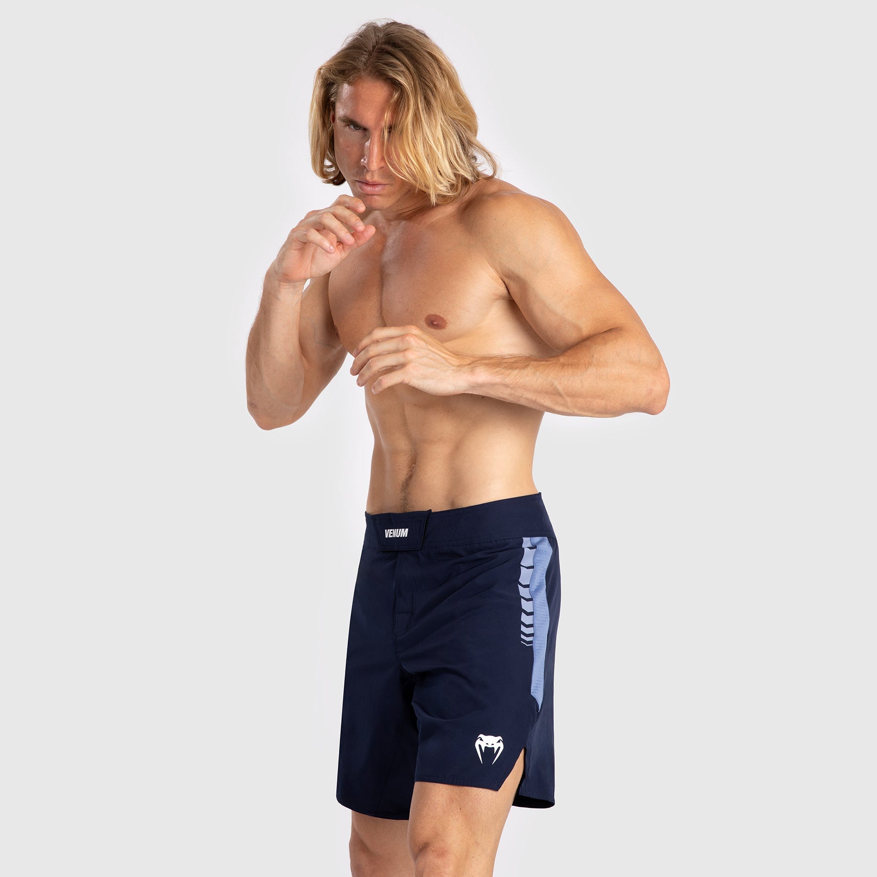 Venum Tempest Men's MMA Fight Shorts - Breathable & Lightweight Training Shorts for Boxing, Muay Thai, BJJ - Navy Blue/Blue - Perfect for Gym, Martial Arts & Combat Sports