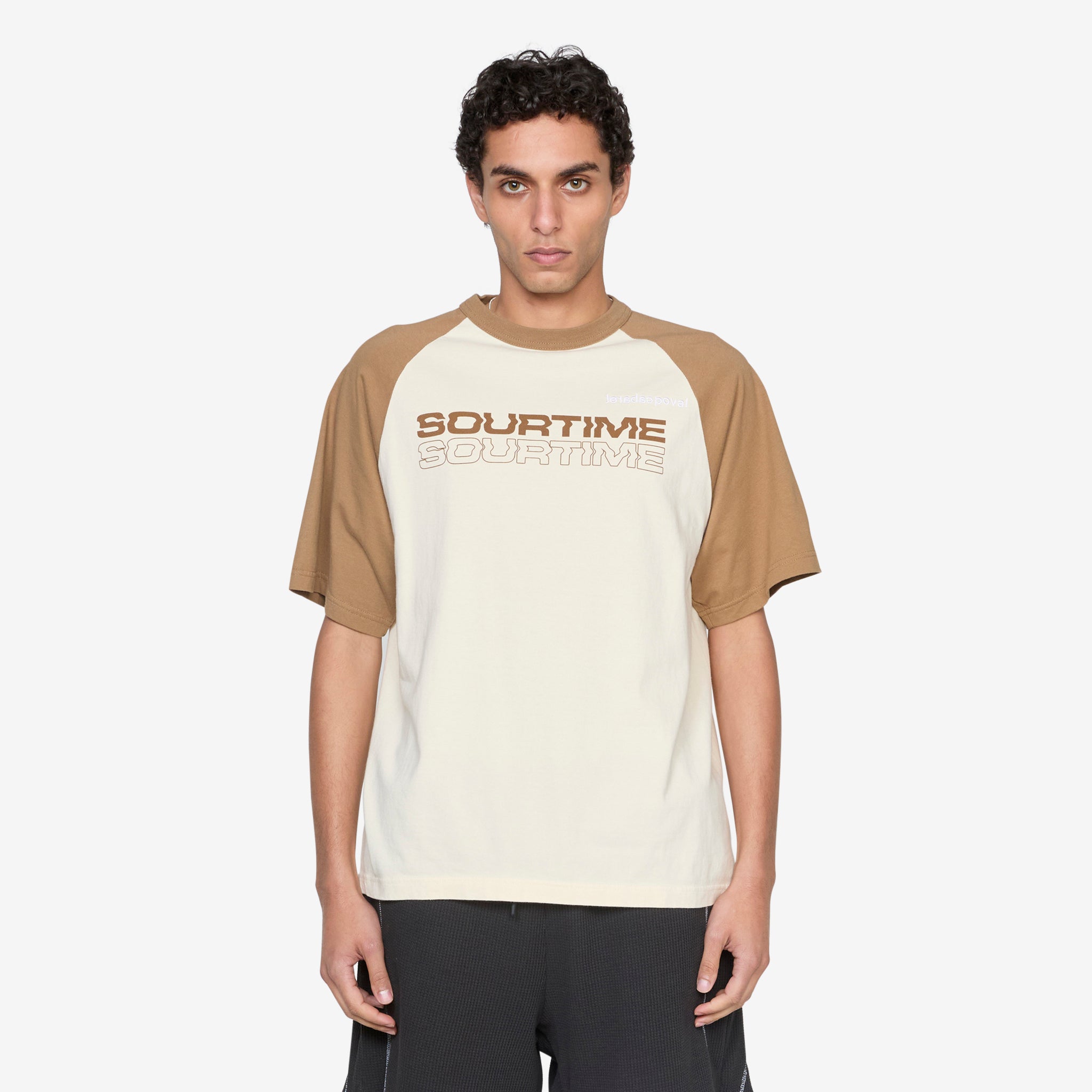 Sourtime Raglan T-Shirt for Women - Soft Beige & Dark Camel Long Sleeve Tee - Casual Comfort Fit for Everyday Wear, Workouts, and Layering